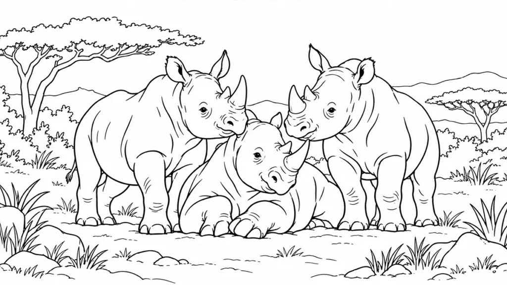 Black Rhino Teenagers Hang Out Together