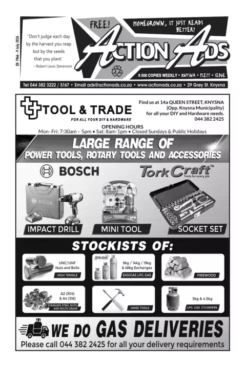 Action Ads Knysna – Issue 1966 – 9 July 2026